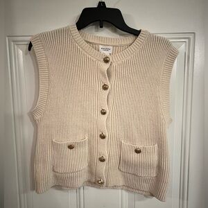 Song of Style Cream Knit Button-Up Top